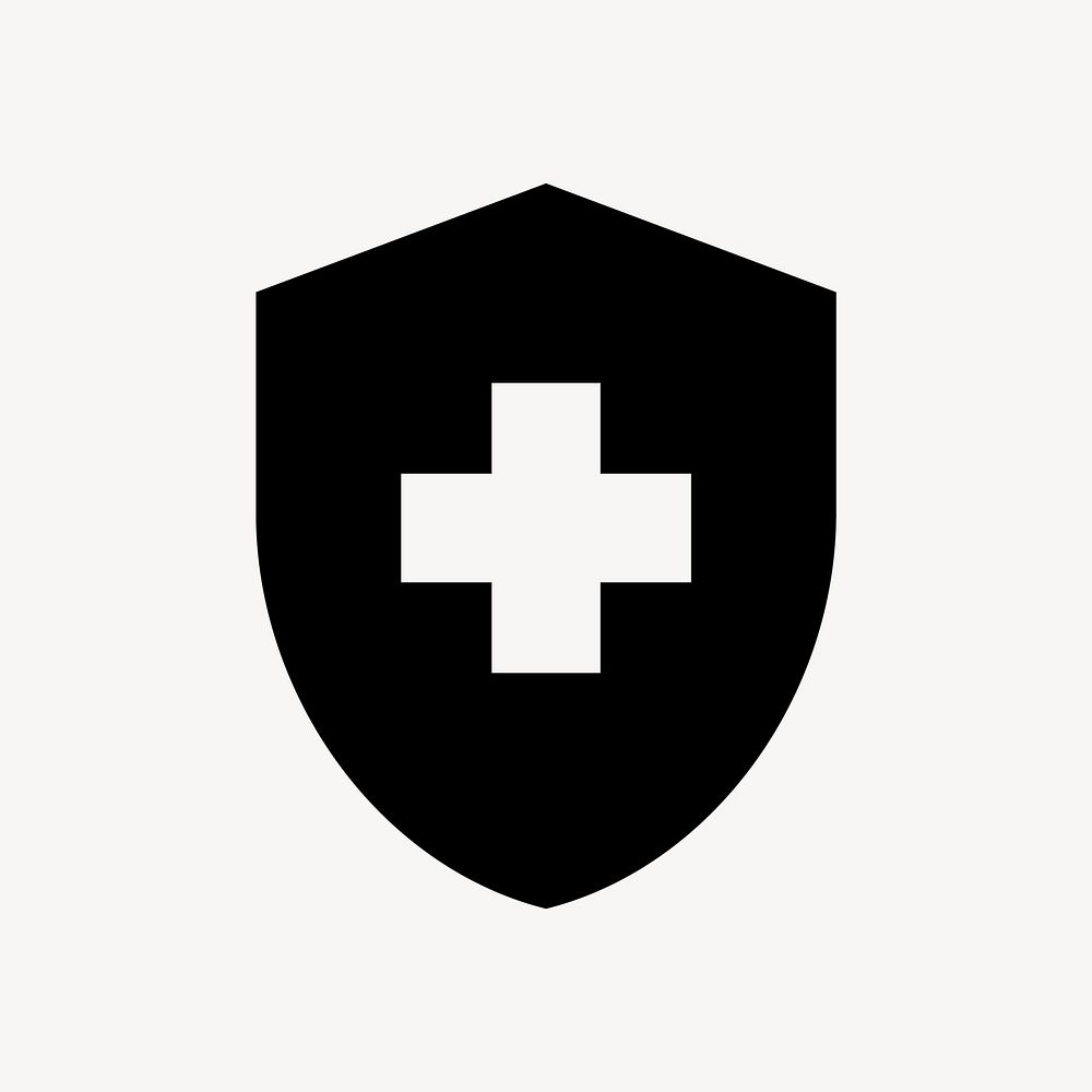 Health insurance shield flat icon vector