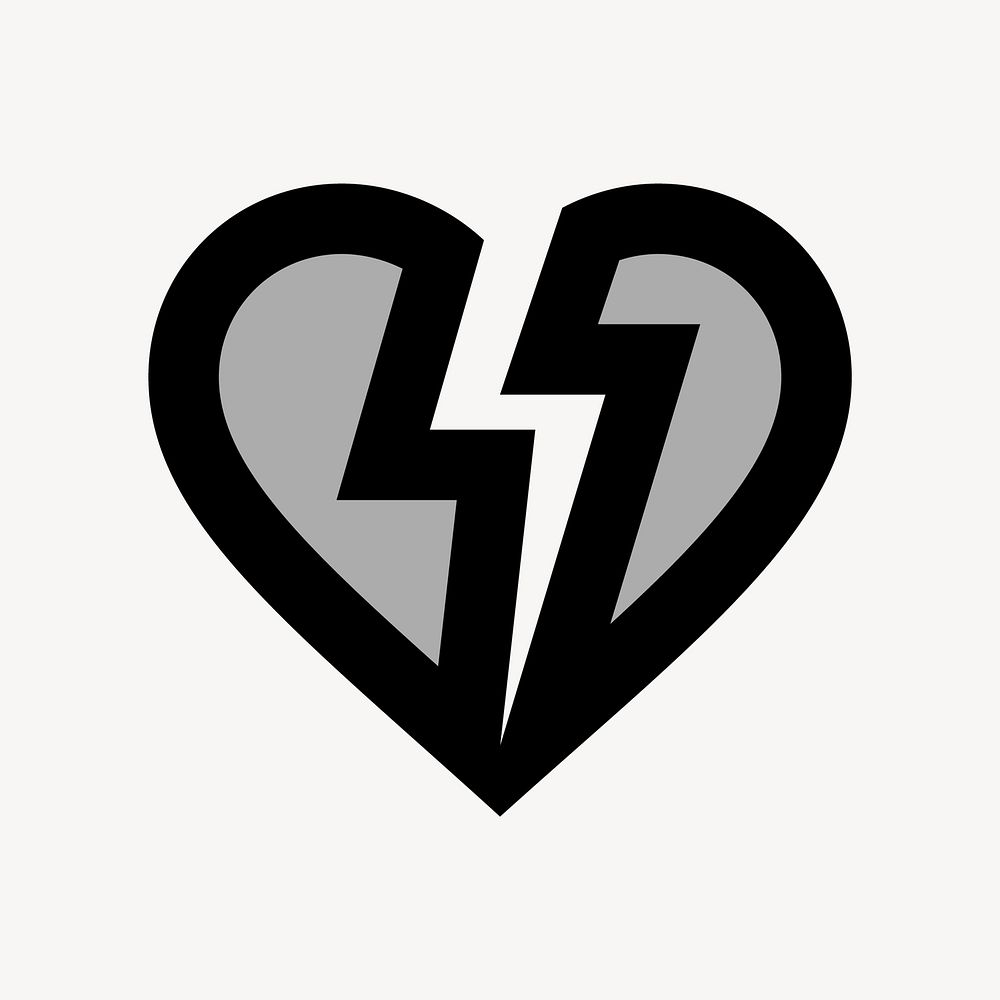 Broken heart flat icon vector