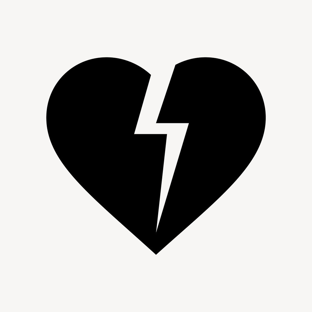 Broken heart flat icon vector