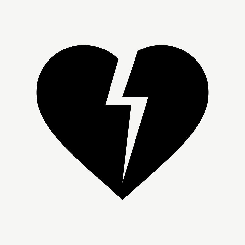 Broken heart flat icon psd
