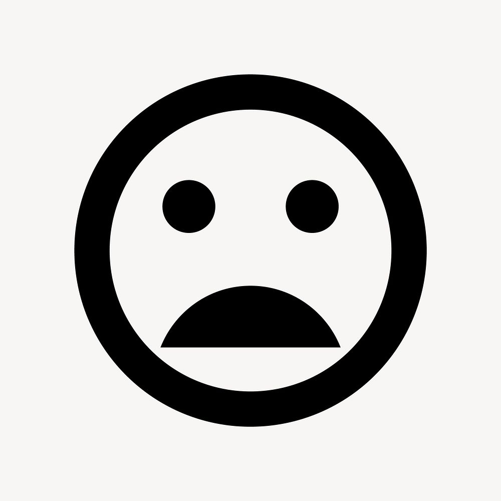 Bad mood emoticon flat icon vector