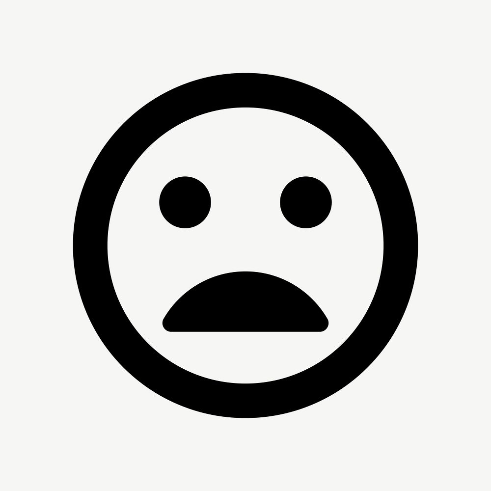 Bad mood emoticon flat icon psd