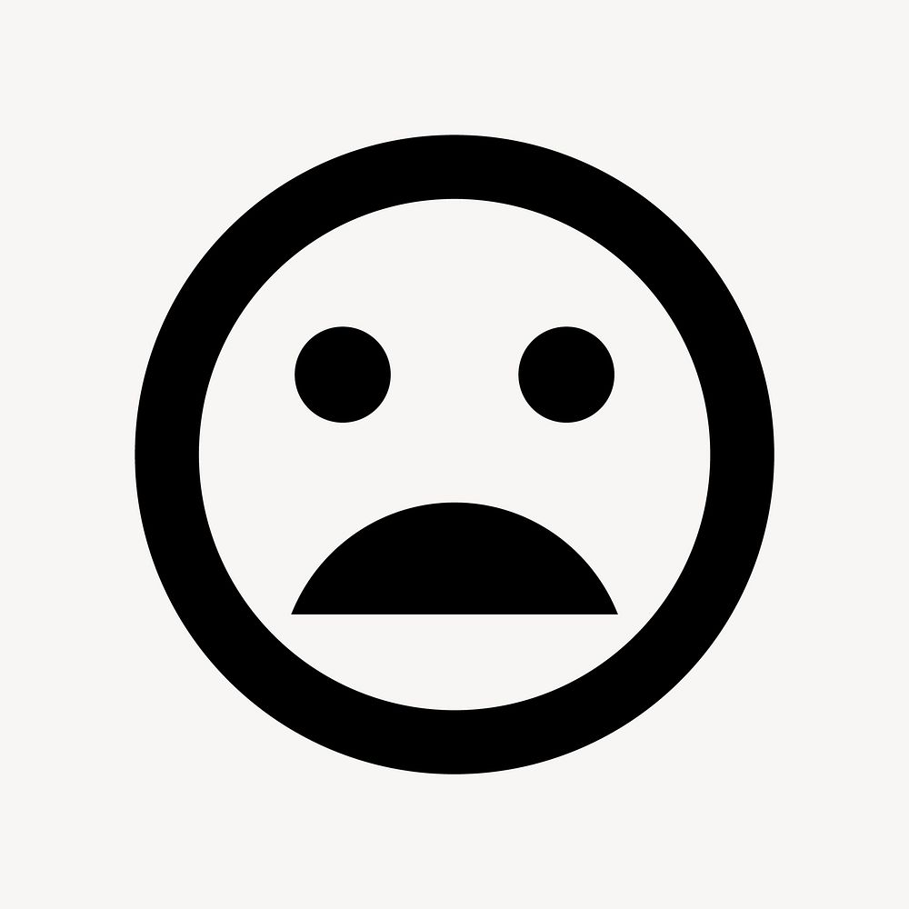 Bad mood emoticon flat icon vector