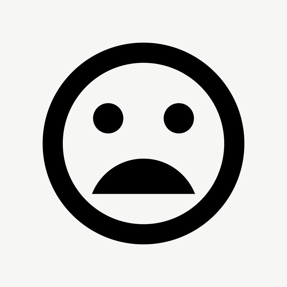Bad mood emoticon flat icon psd