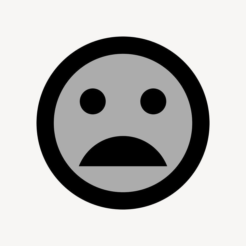 Bad mood emoticon flat icon vector