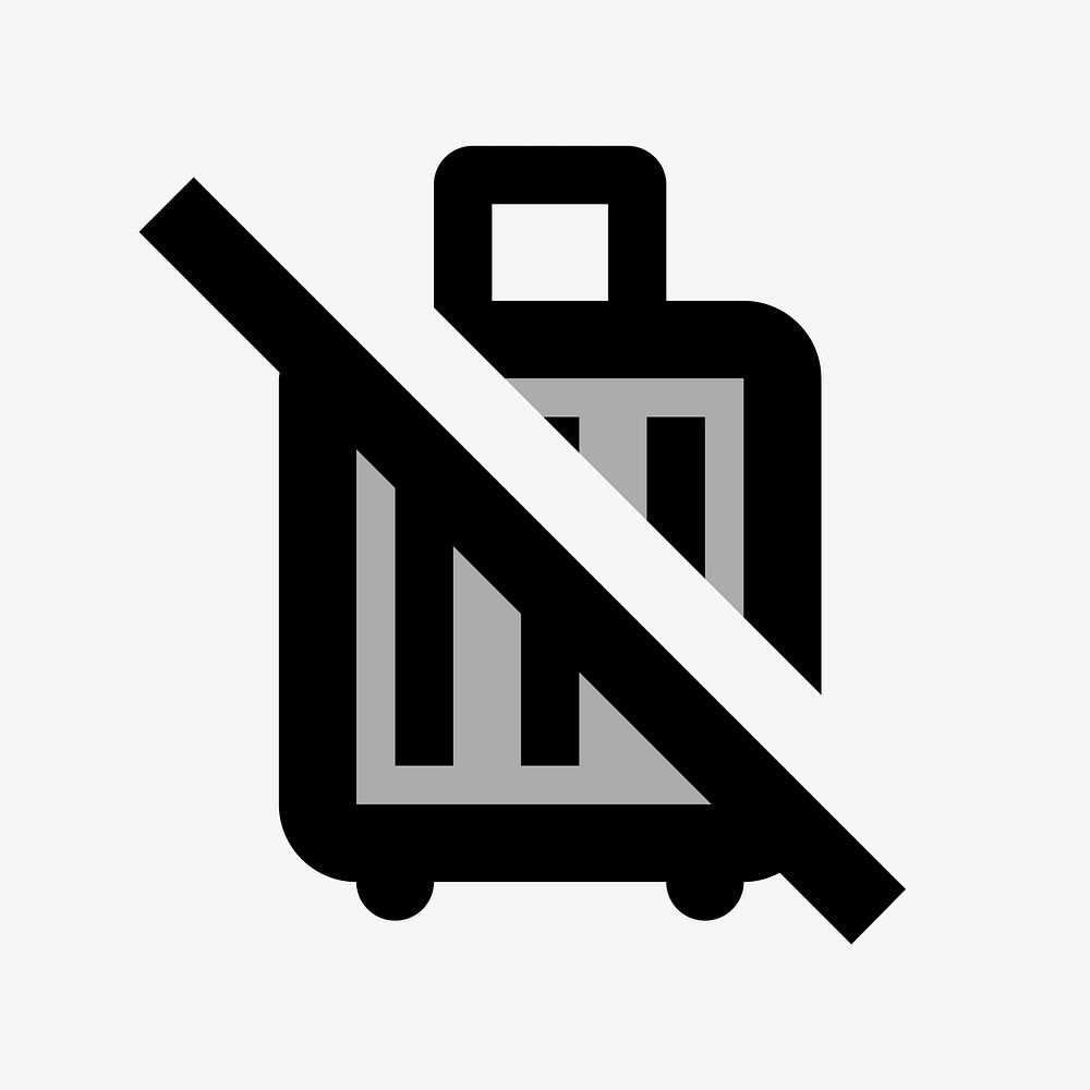 No luggage flat icon vector