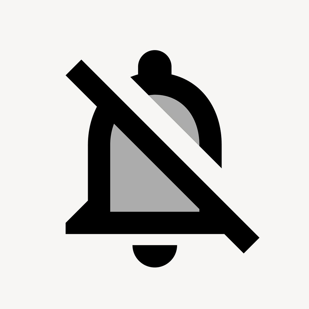 Notification off bell flat icon vector