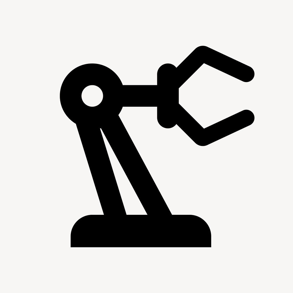 Robotic arm flat icon vector