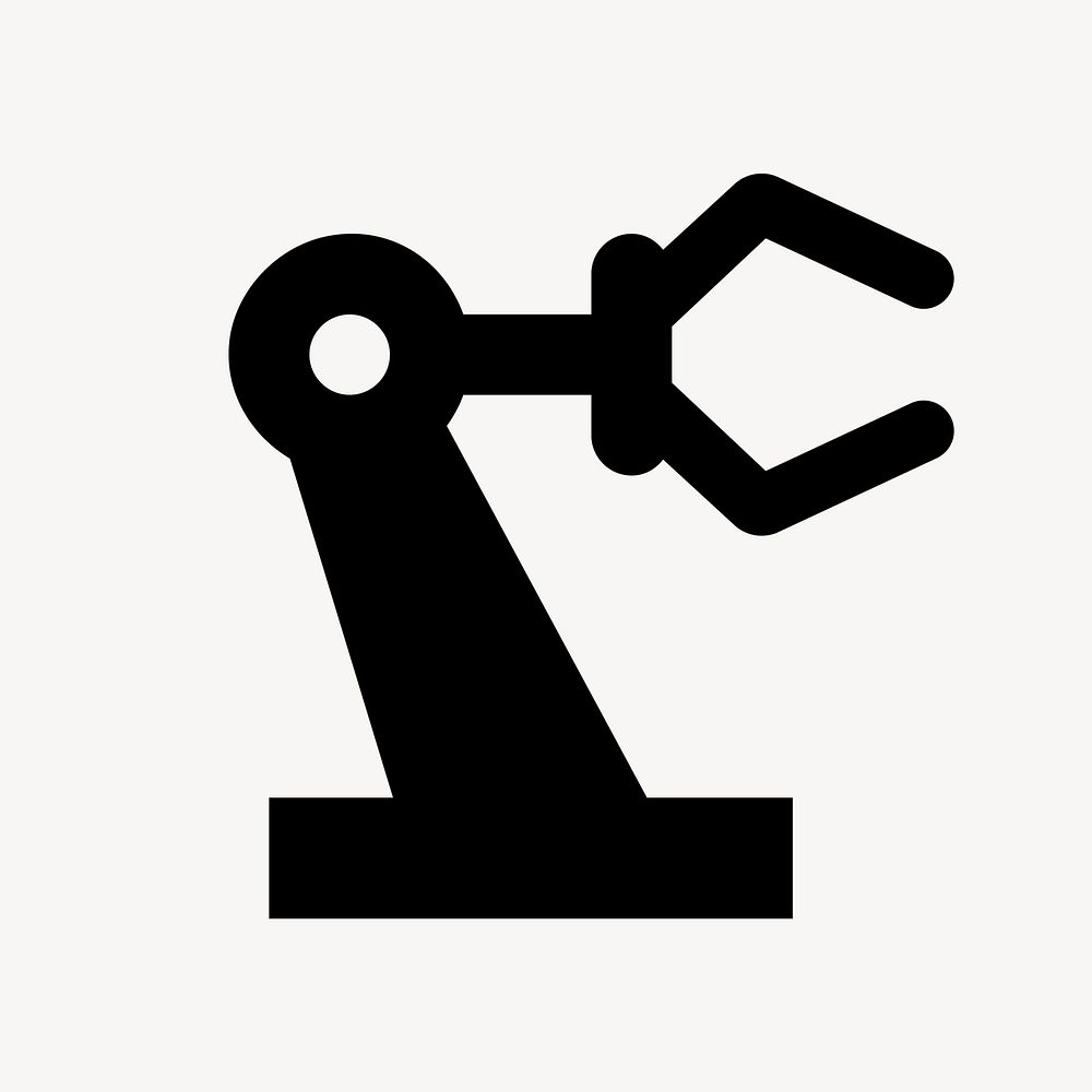 Robotic arm flat icon vector