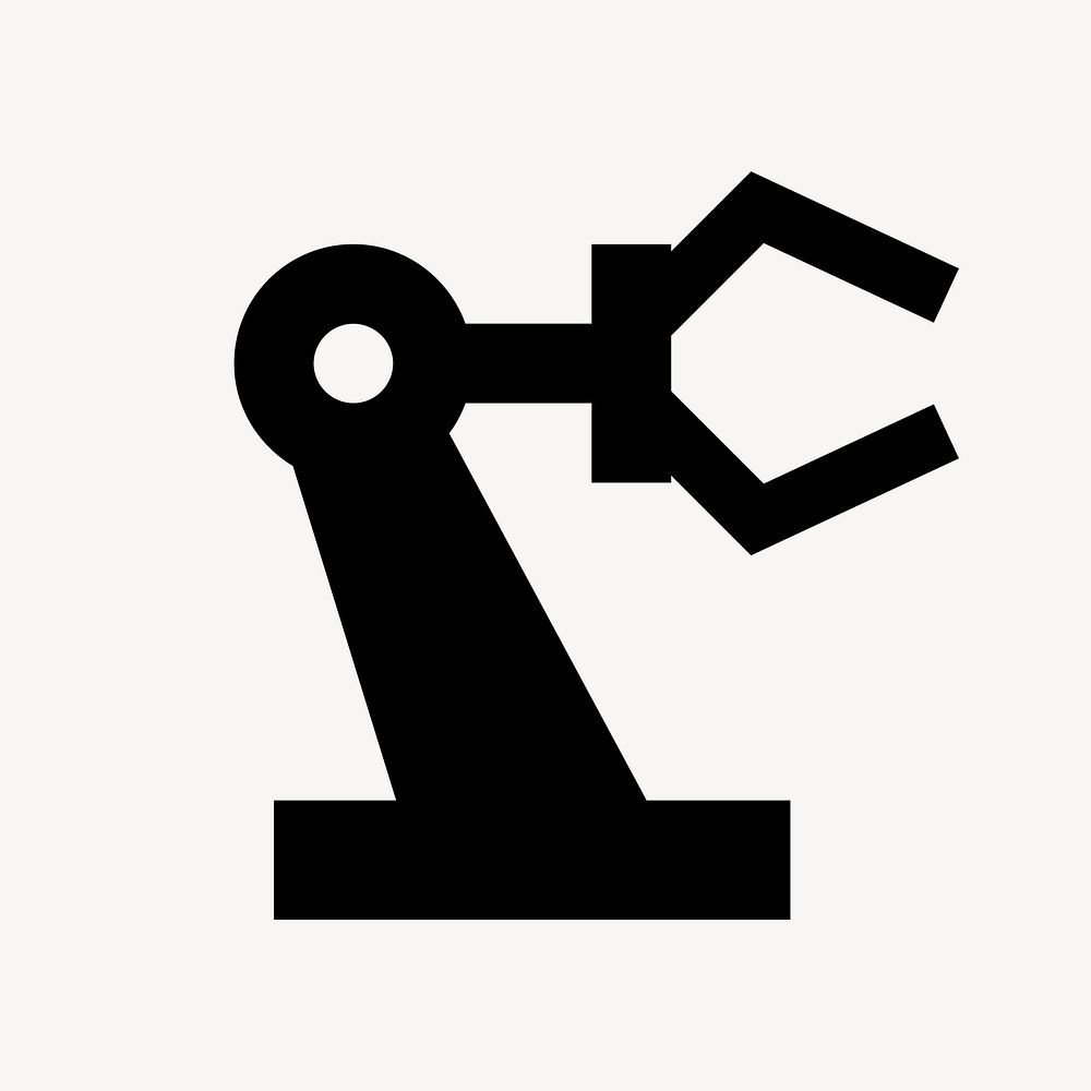 Robotic arm flat icon vector