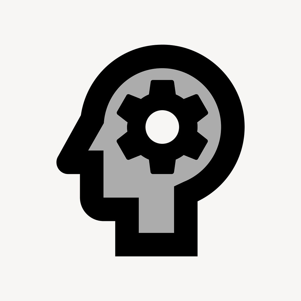 AI head flat icon vector