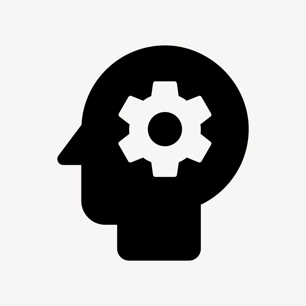 AI head flat icon vector