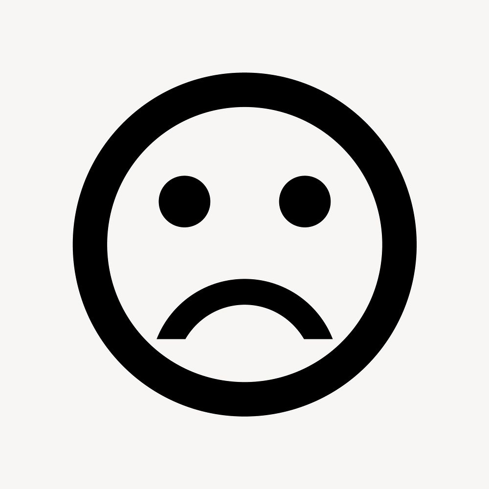 Bad mood emoticon flat icon vector