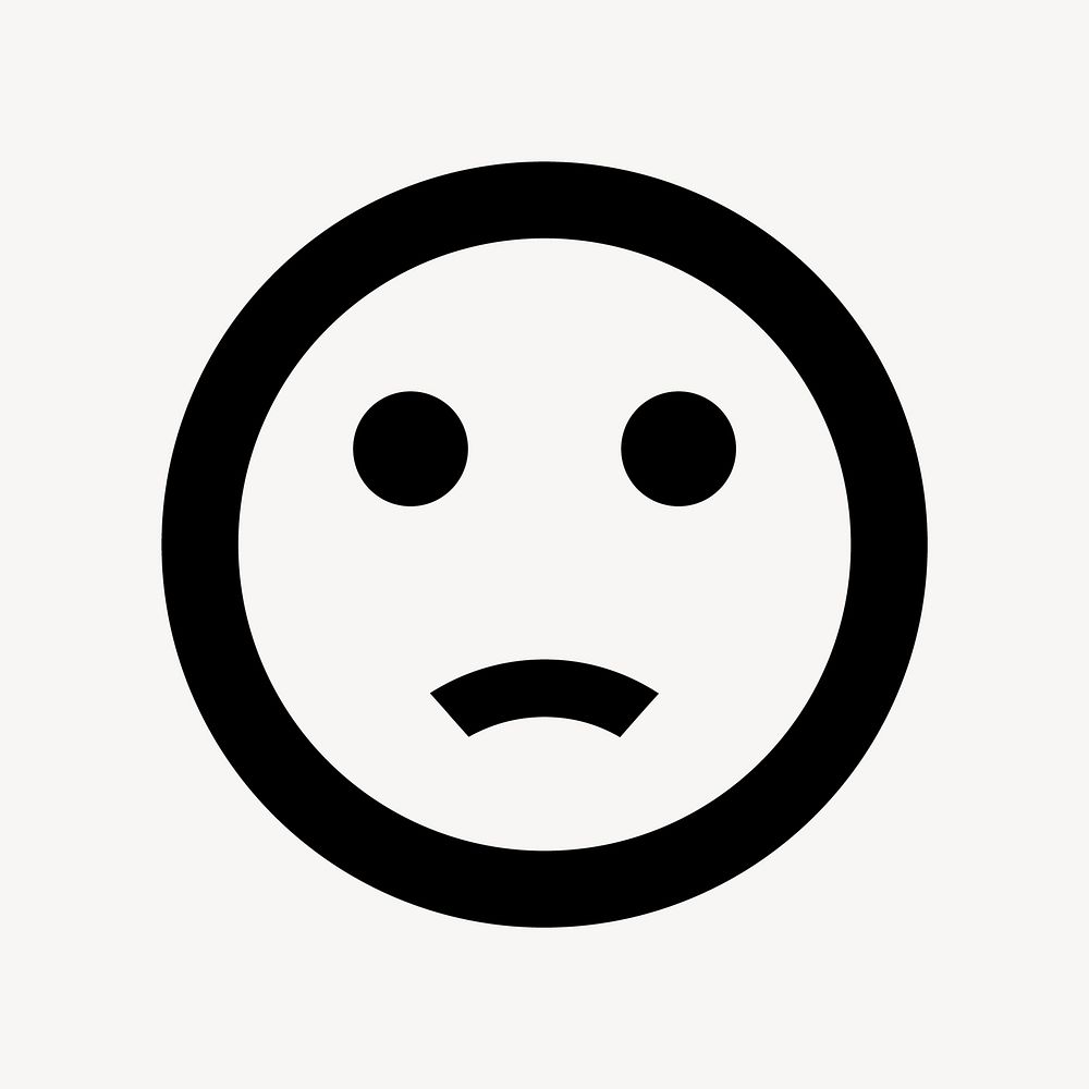 Bad mood emoticon flat icon vector