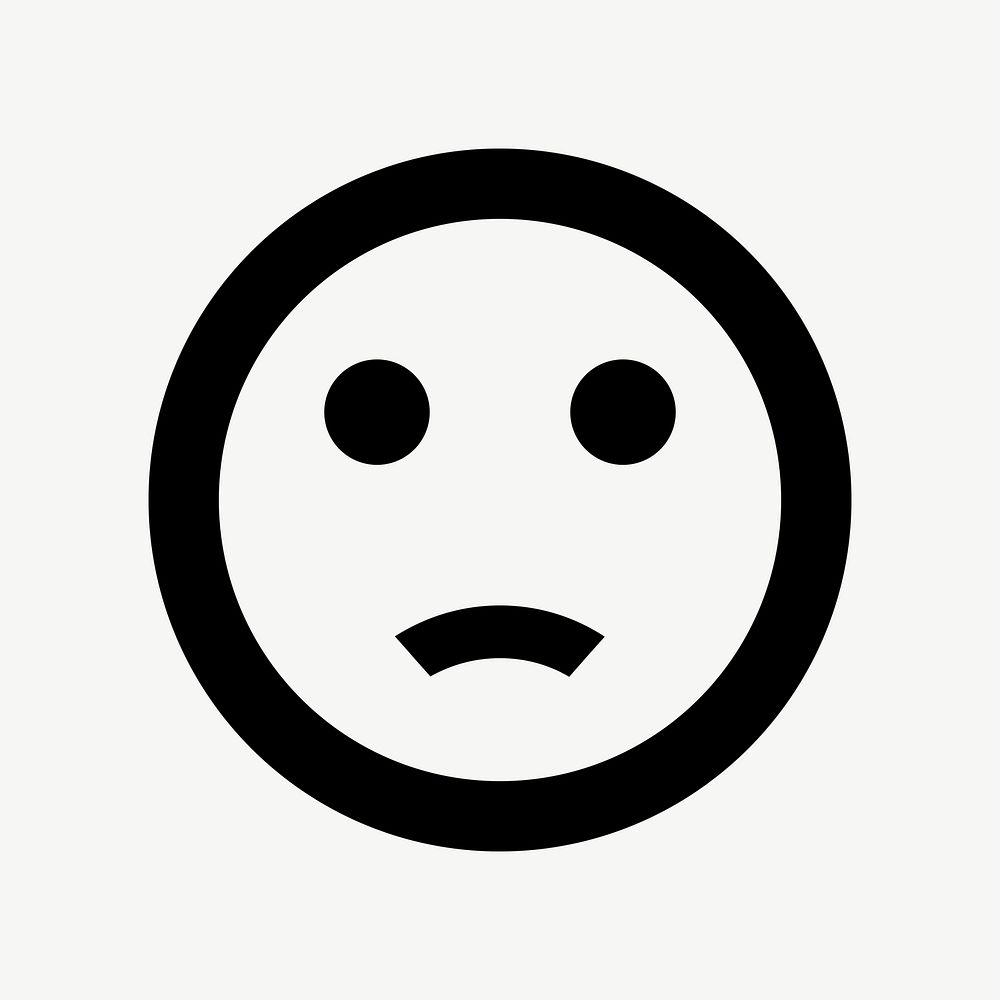 Bad mood emoticon flat icon psd