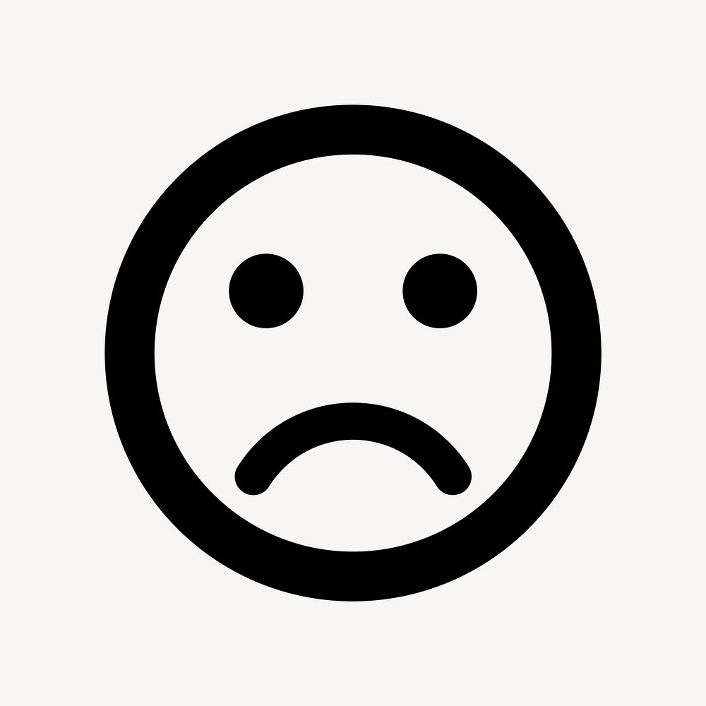 Bad mood emoticon flat icon vector