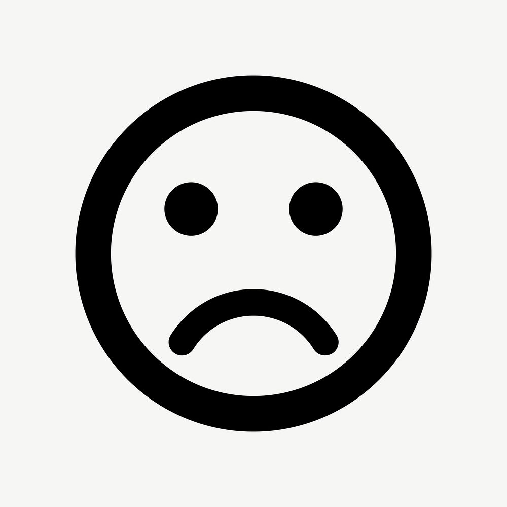 Bad mood emoticon flat icon psd