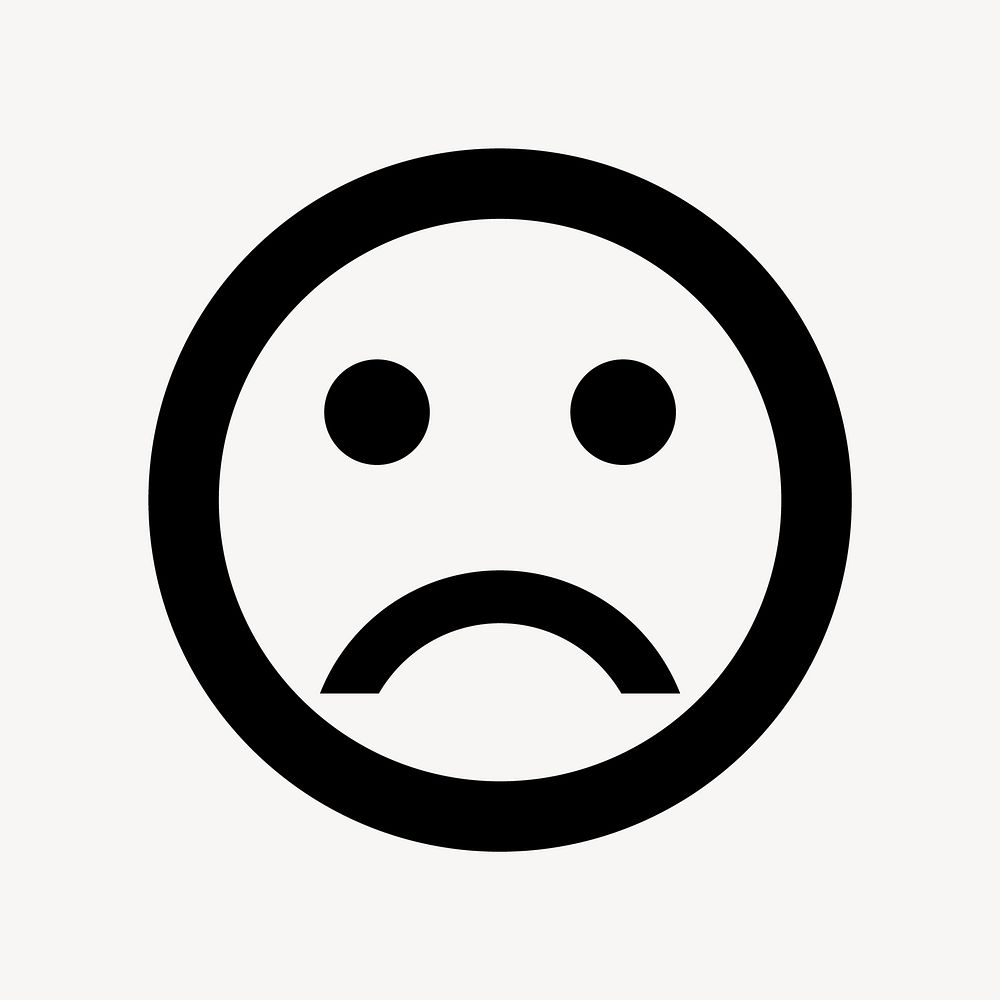 Bad mood emoticon flat icon vector