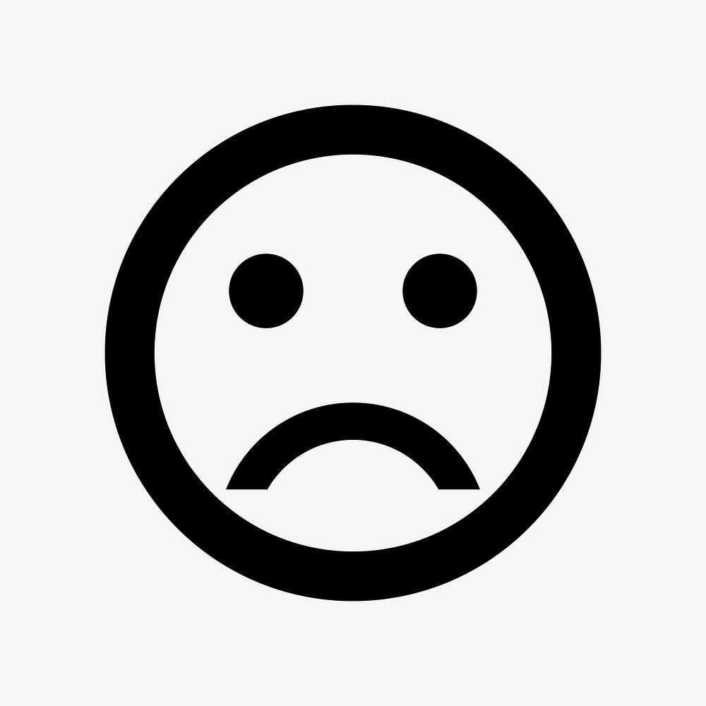 Bad mood emoticon flat icon psd