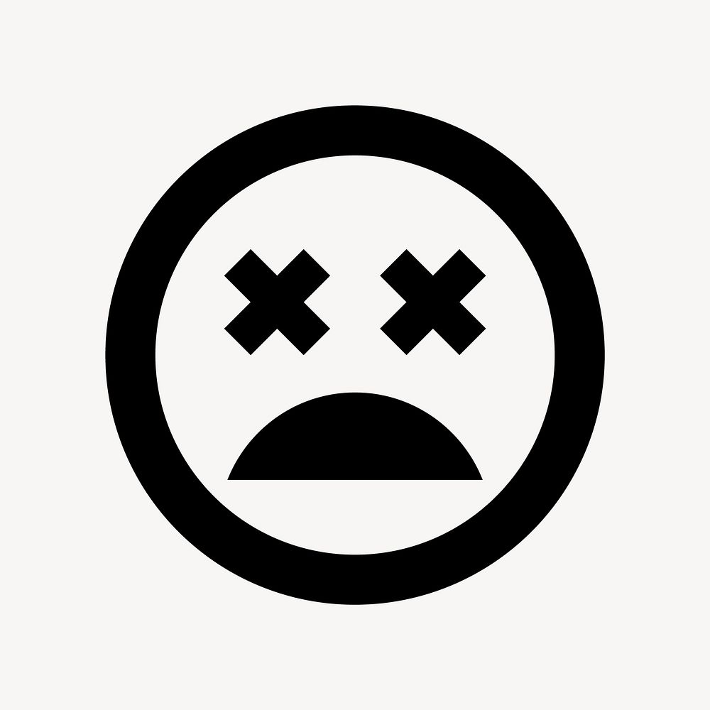 Bad mood emoticon flat icon vector