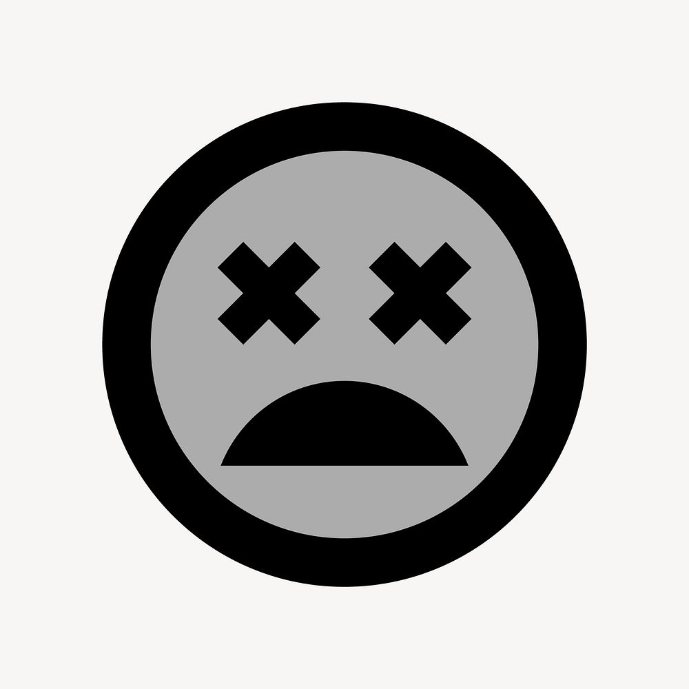 Bad mood emoticon flat icon vector