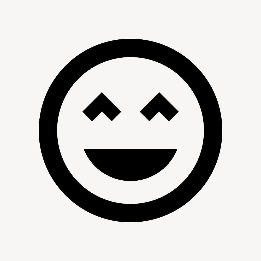 Smiling emoticon flat icon vector