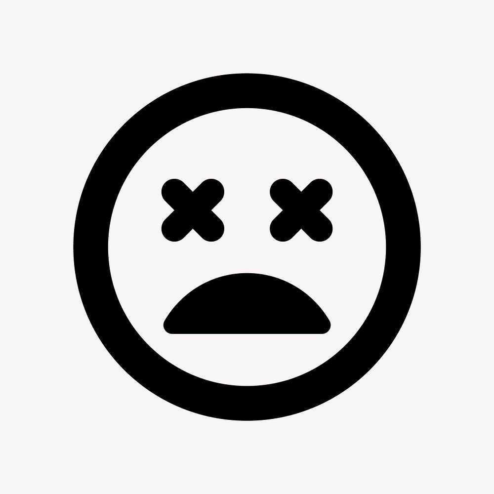 Bad mood emoticon flat icon vector