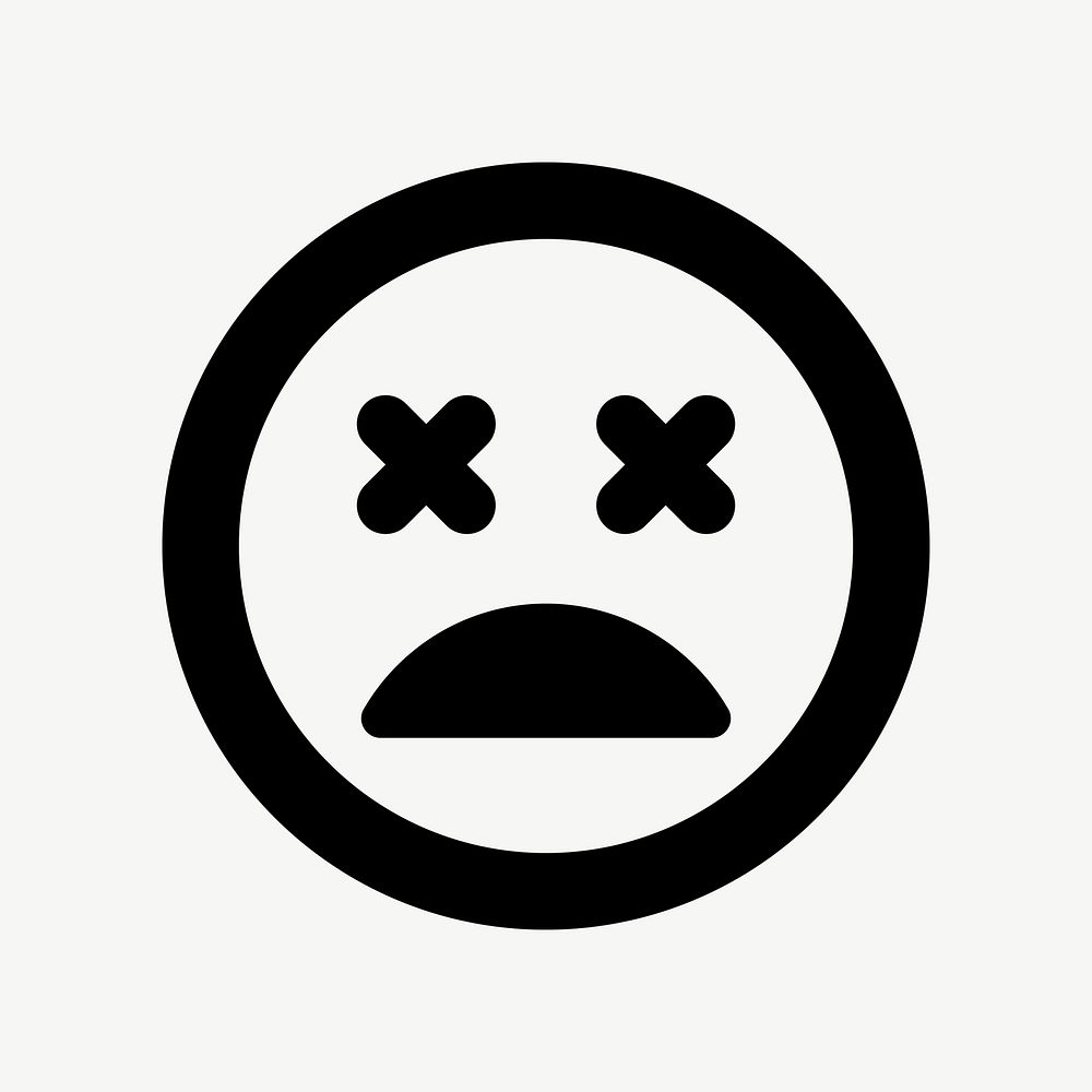 Bad mood emoticon flat icon psd