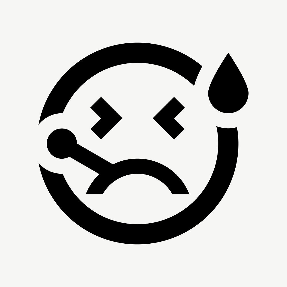 Sick emoticon flat icon psd