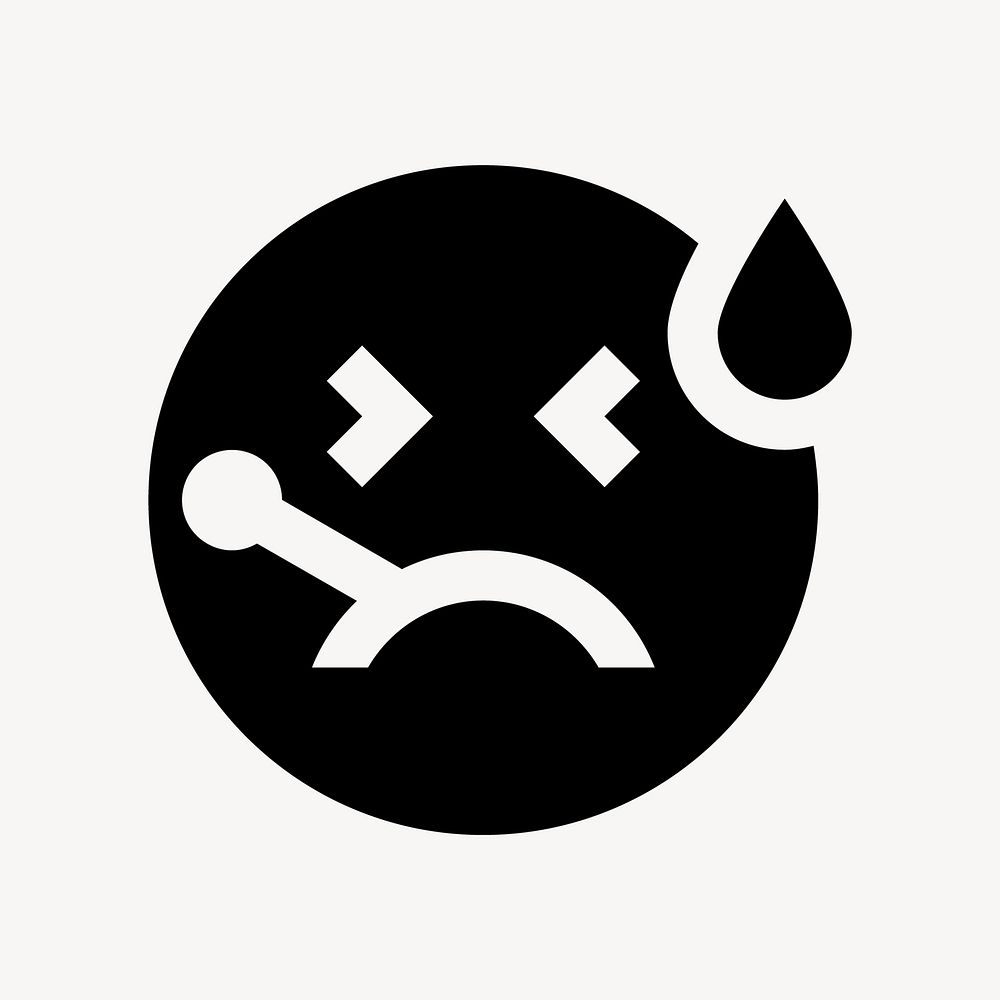 Sick emoticon flat icon vector