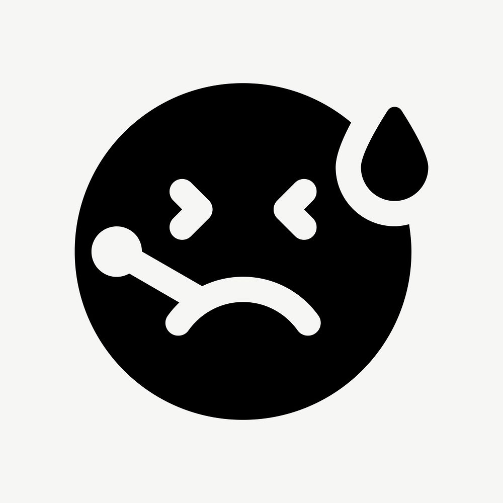 Sick emoticon flat icon psd