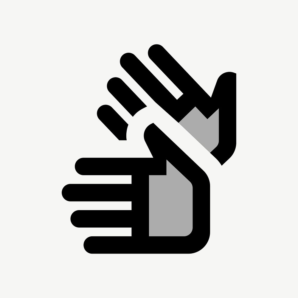 Sign language hand flat icon psd