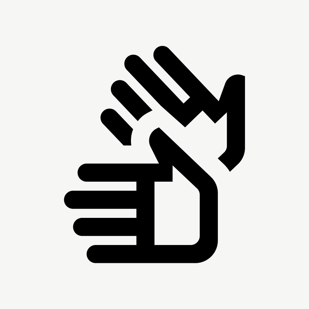 Sign language hand flat icon psd