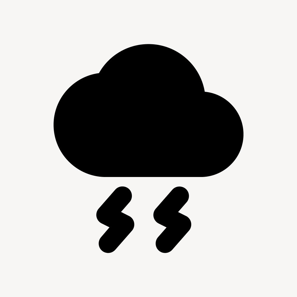 Thunder cloud flat icon vector