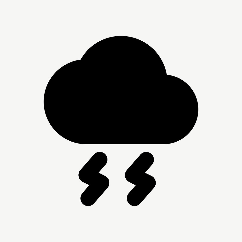 Thunder cloud flat icon psd