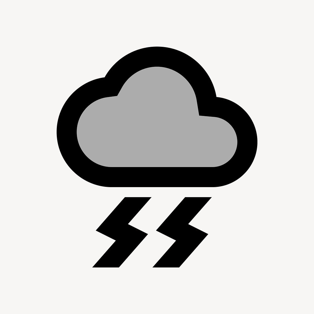 Thunder cloud flat icon vector