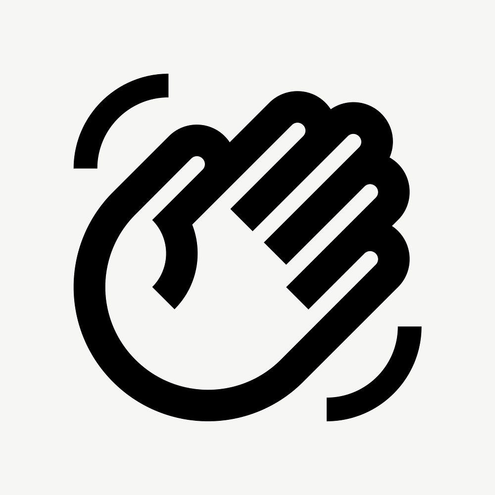 Waving hand flat icon psd