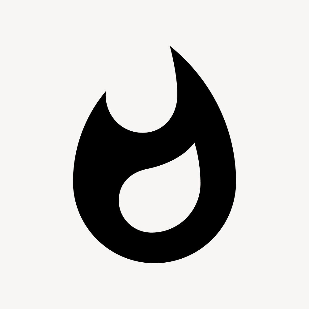 Flame flat icon vector