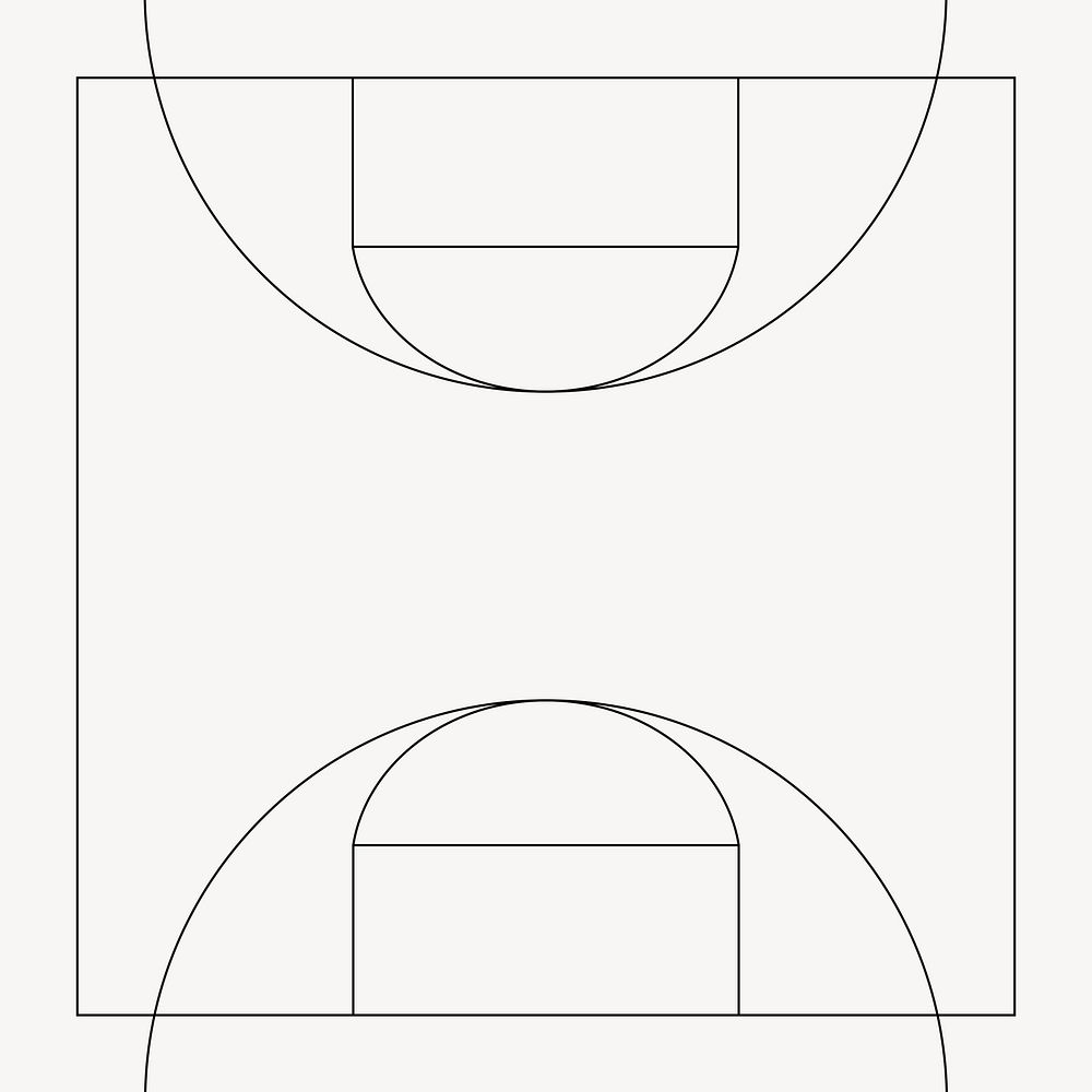 Basketball court outline, design element vector