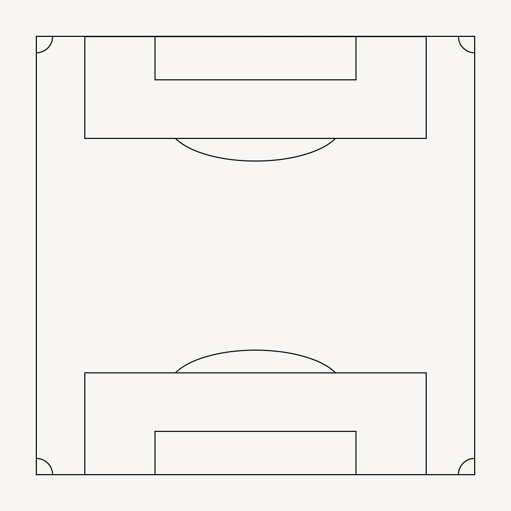 Football pitch outline, design element vector