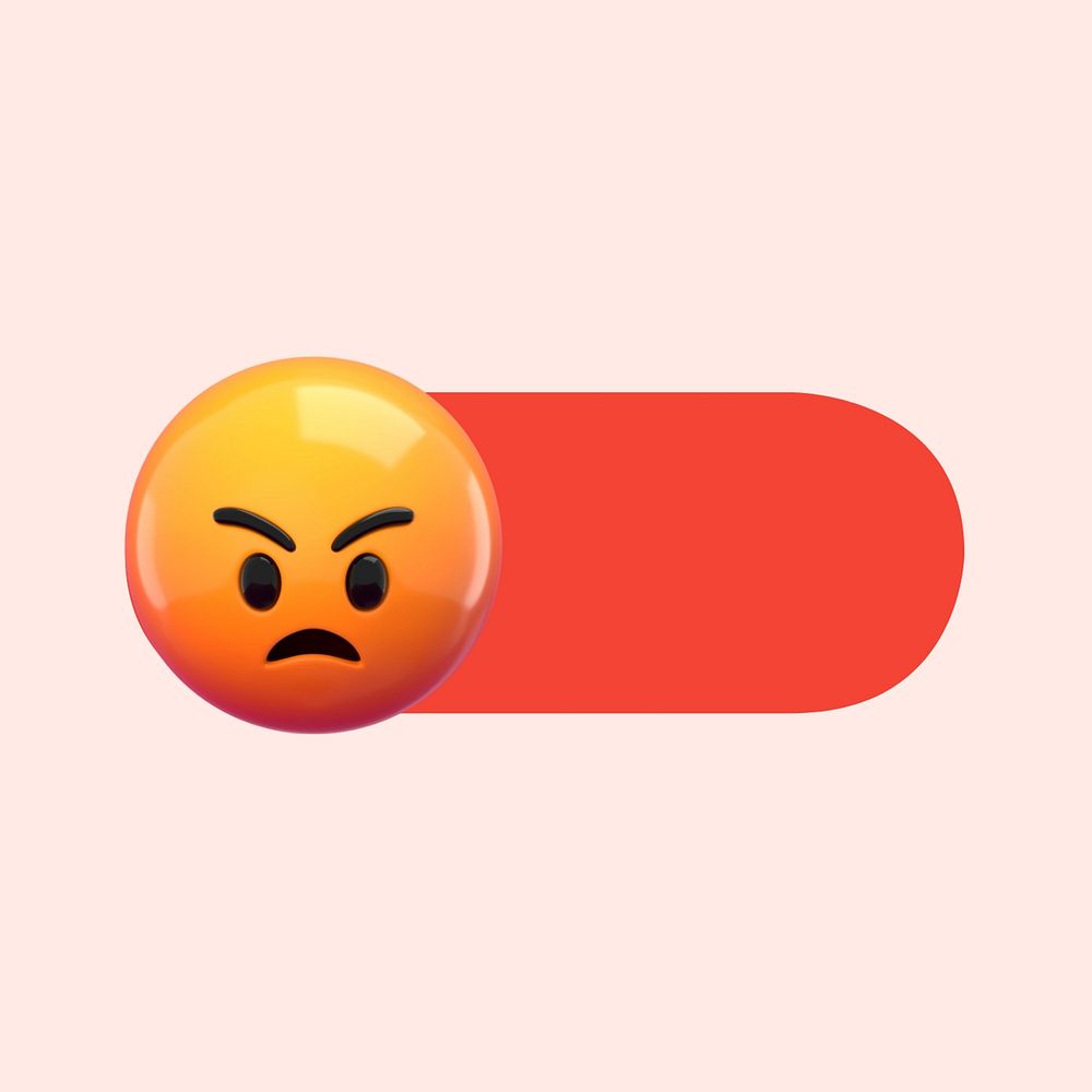 Angry emoticon slide icon