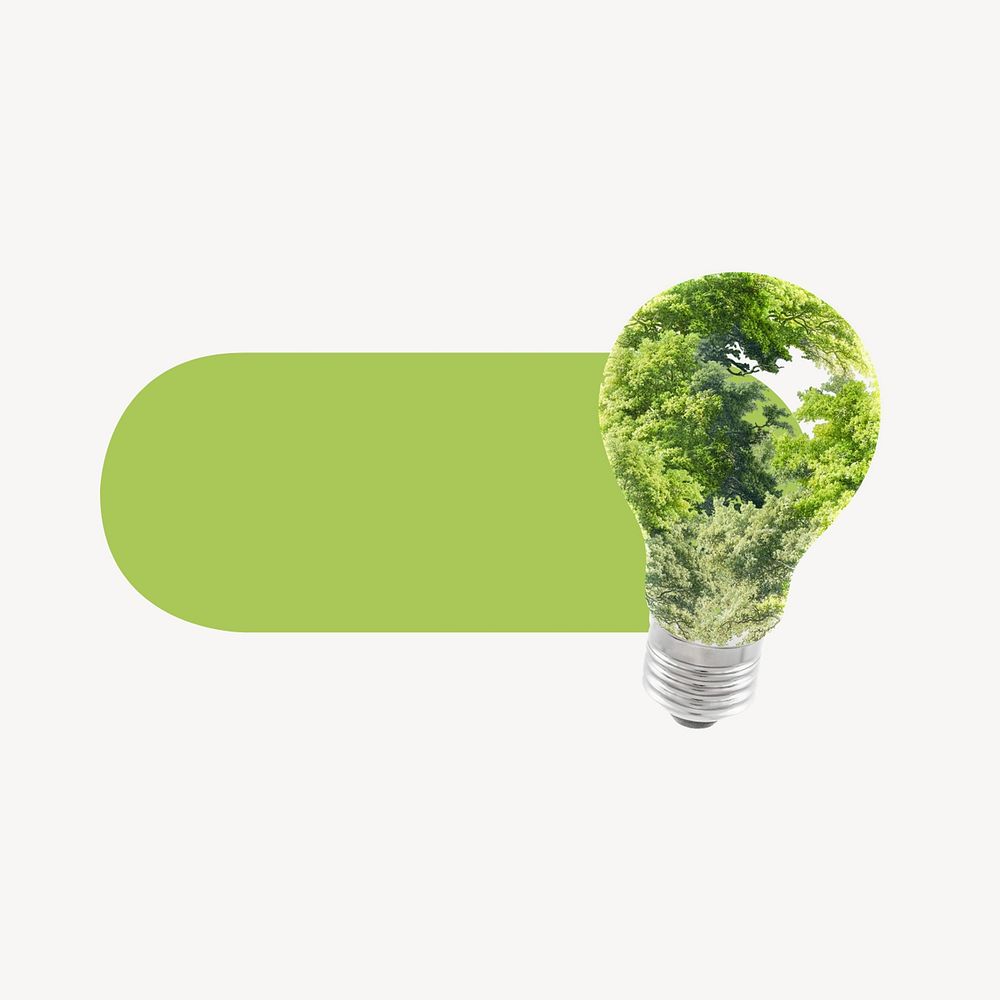 Green light bulb slide icon