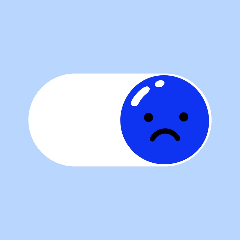 Sad emoticon slide icon