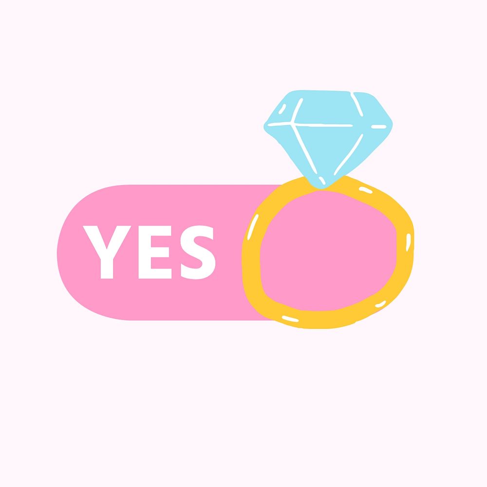 Yes engagement ring icon