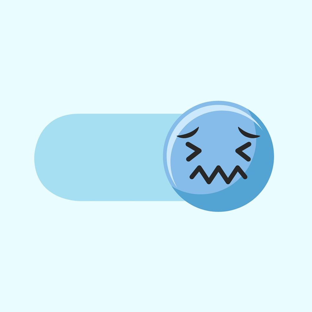 Cold emoticon slide icon
