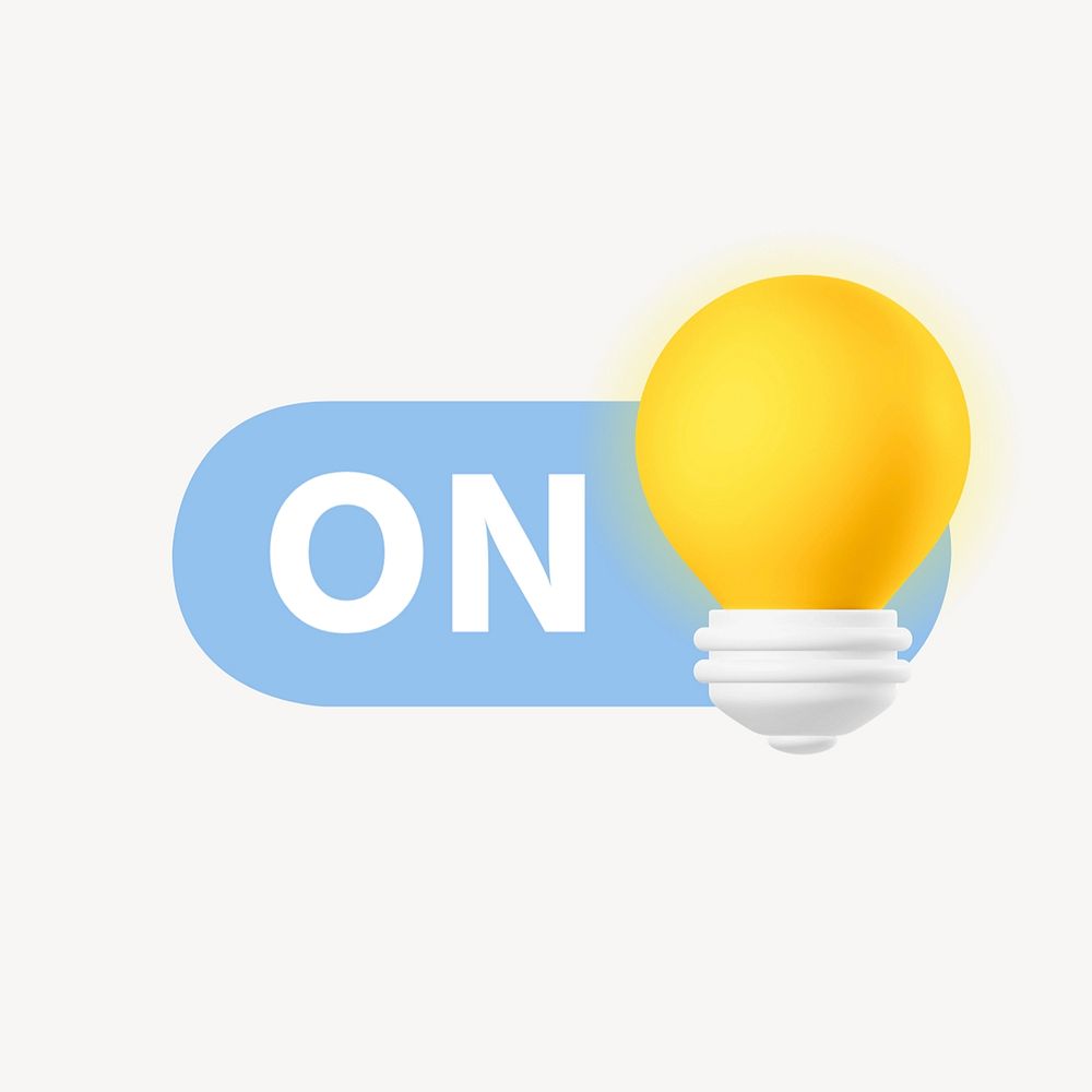 On light bulb 3D icon