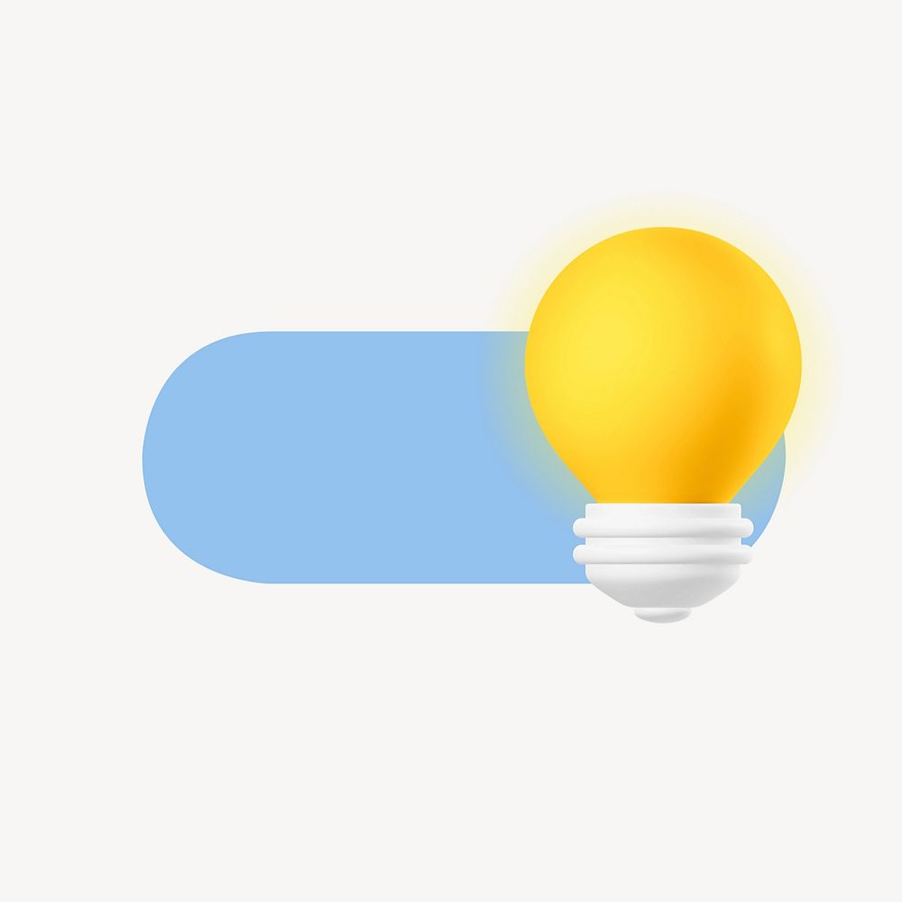 3D light bulb slide icon