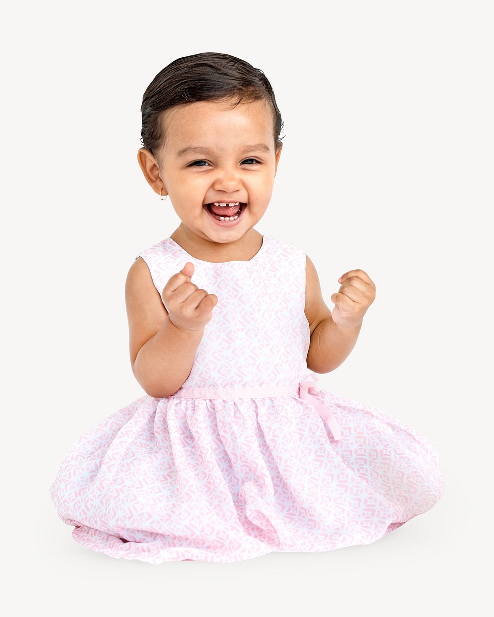 Cheerful baby girl isolated image