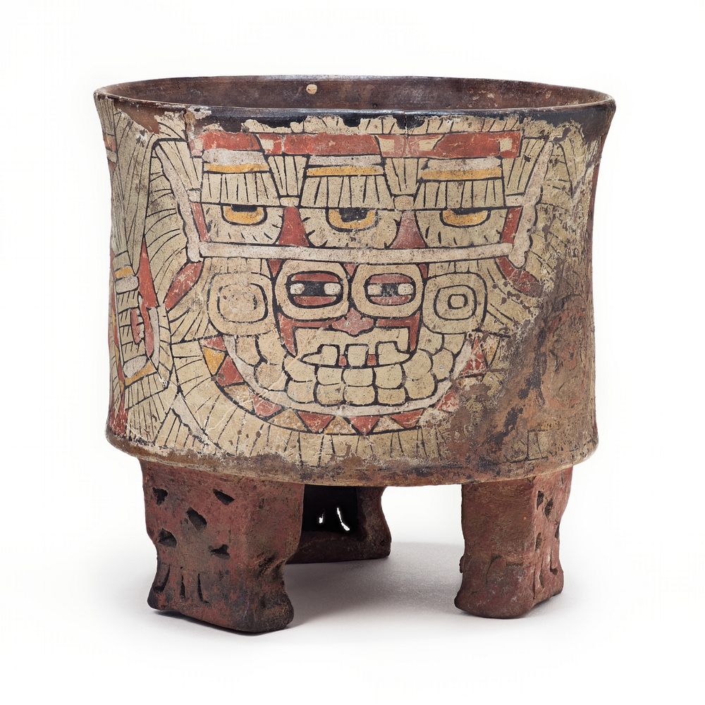 Tripod Vessel with Goggle-Eyed Figure