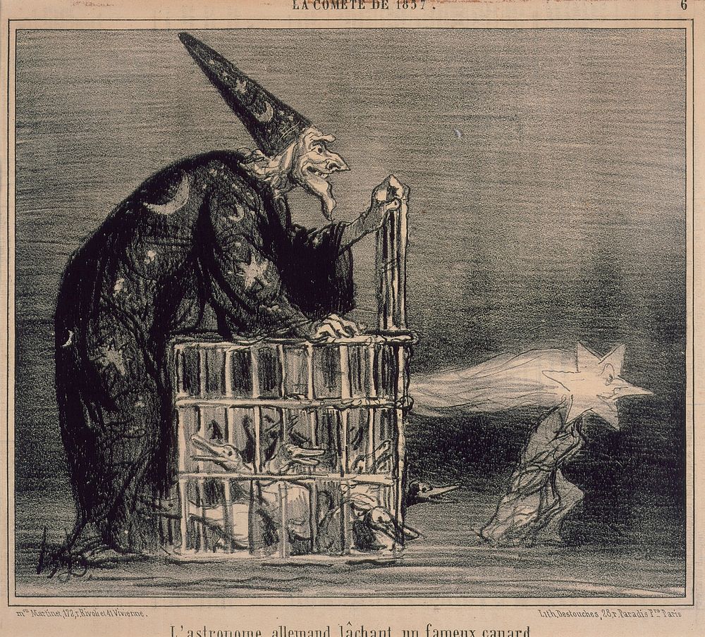 L'astronome allemand lachant un fameux canard by Honore Daumier